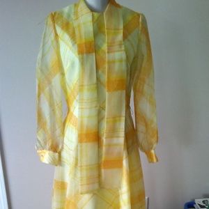 Vintage Avalon Classics long yellow 70's dress